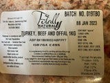 turkey, beef and offal 8 x 1kg