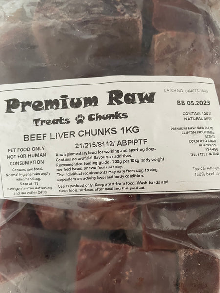 Beef liver chunks 1kg