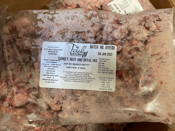 turkey, beef and offal 8 x 1kg